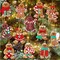 Assorted Rubber Gingerbread Figurines Ornaments for Christmas Tree Decorations, Christmas Gingerbread Man Ornaments
